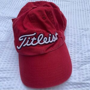 Titleist Men's Hat Red and White Embroidered "Brim's Baseball Cap
